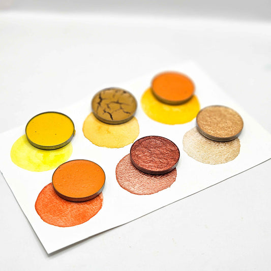 AQUARELLES ARTISANALES - JAUNES ET ORANGES