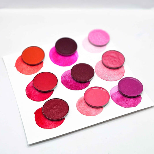 AQUARELLES ARTISANALES - ROUGE et ROSE