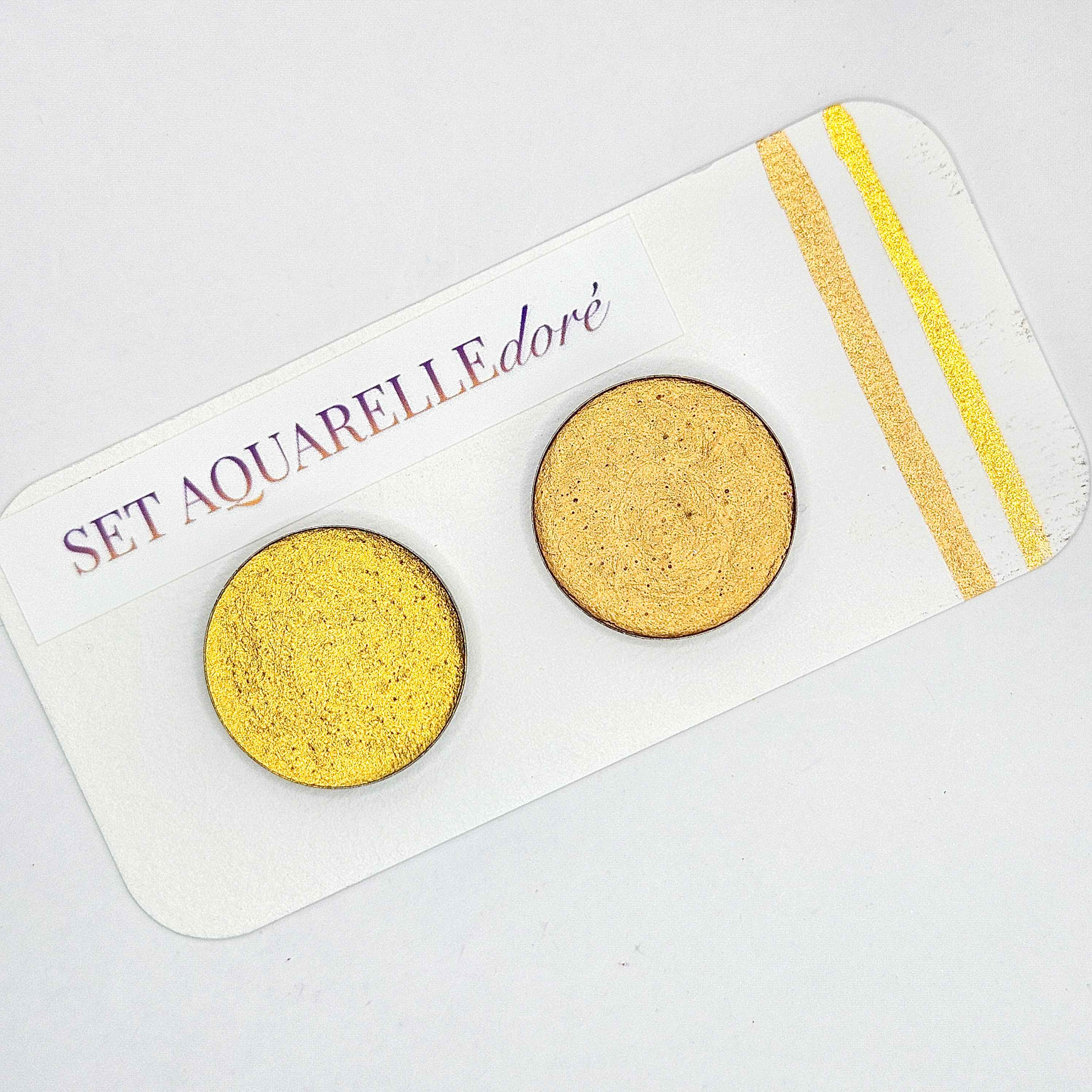 Set doré - 2 aquarelles dorées artisanales