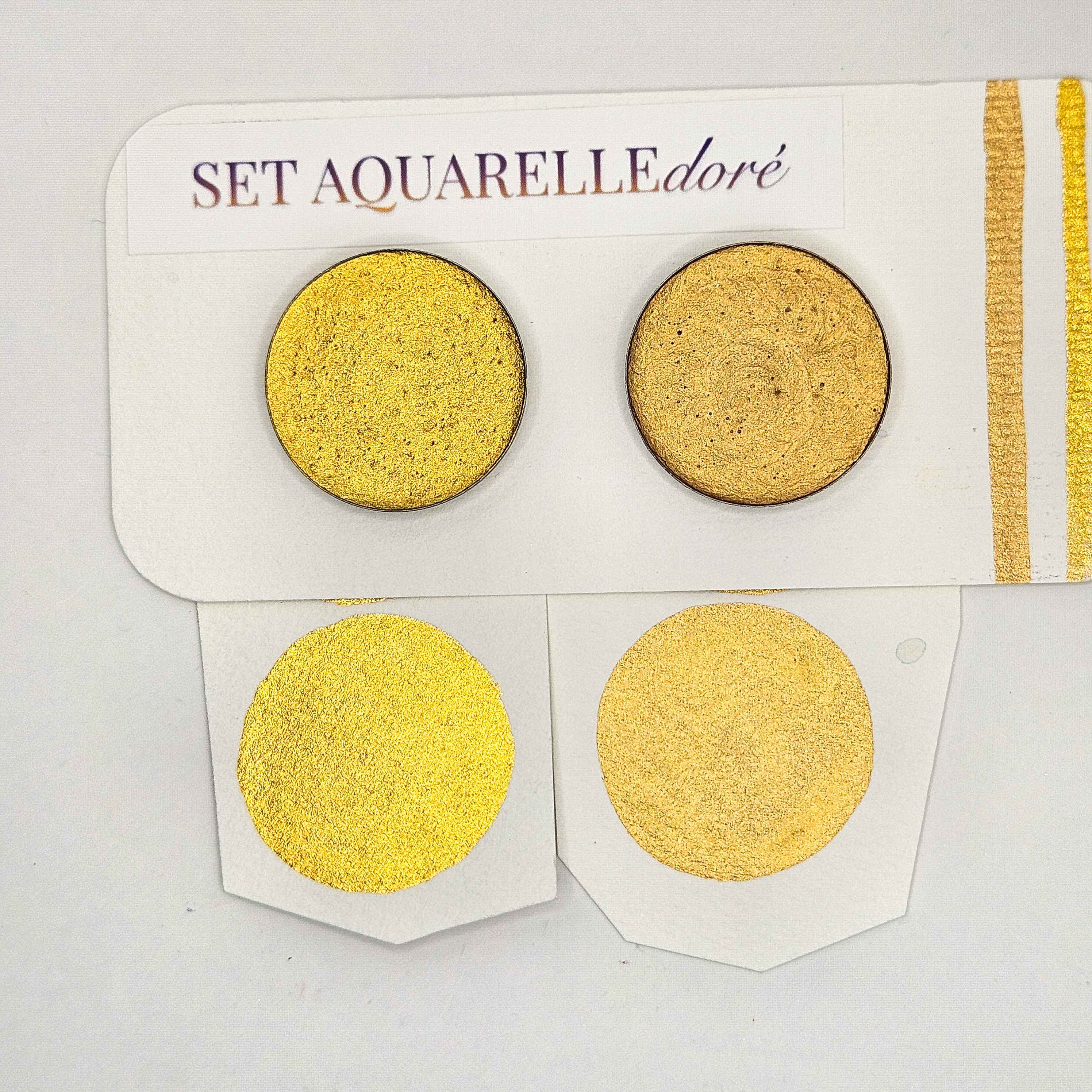 Set doré - 2 aquarelles dorées artisanales