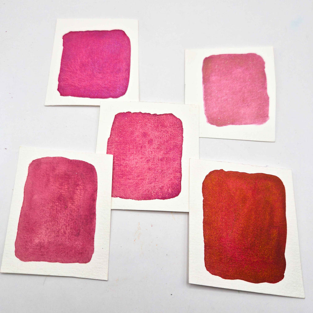 LES FLEURS ROSES et ROUGES - Aquarelle artisanale
