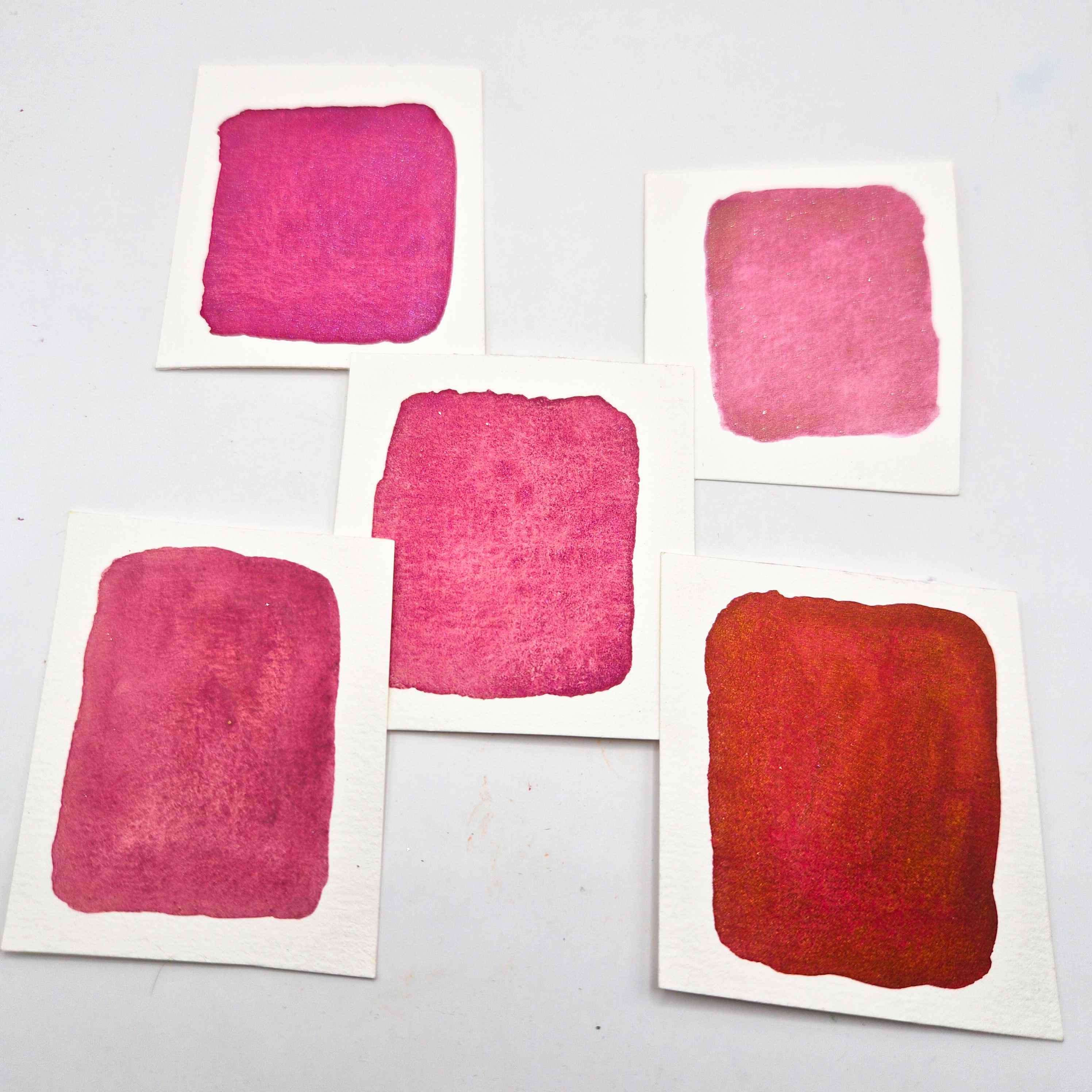 LES FLEURS ROSES et ROUGES - Aquarelle artisanale