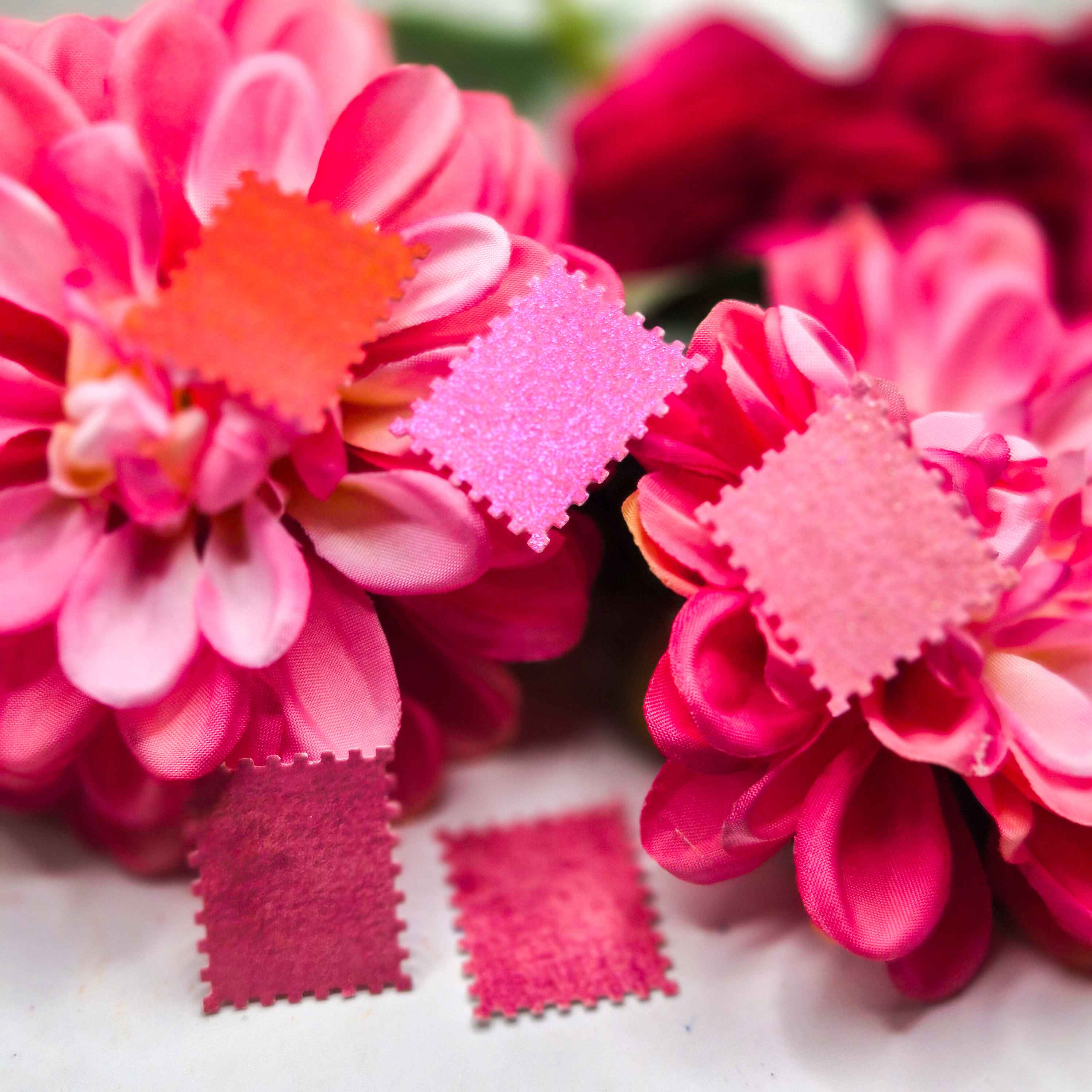 LES FLEURS ROSES et ROUGES - Aquarelle artisanale