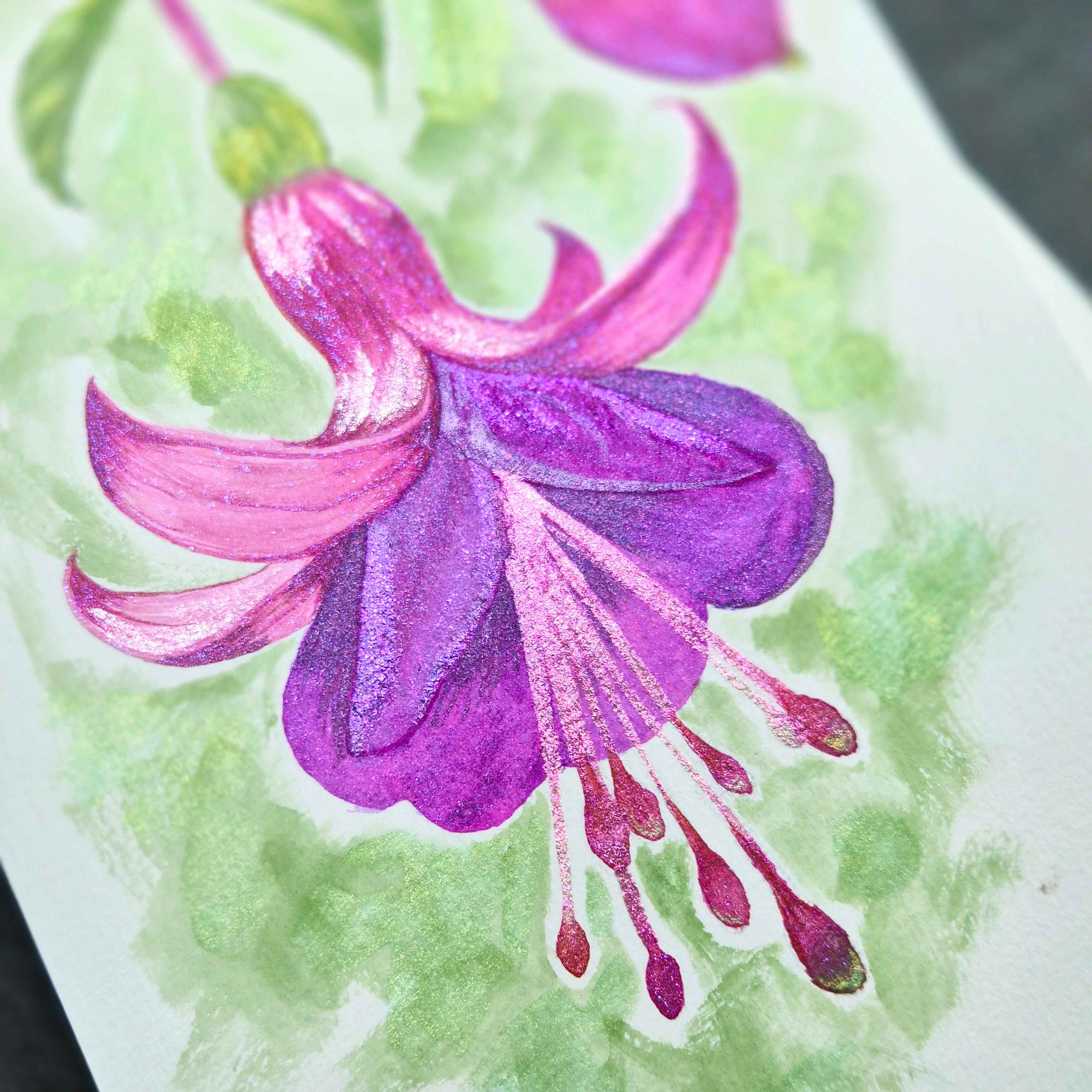 LES FLEURS VIOLETTES - Aquarelles artisanales