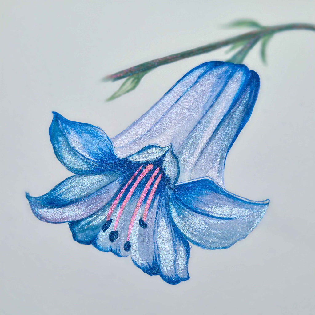 LES FLEURS BLEUES - Aquarelles artisanales