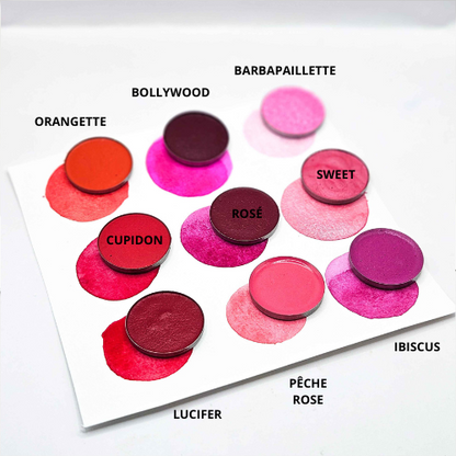 AQUARELLES ARTISANALES - ROUGE et ROSE