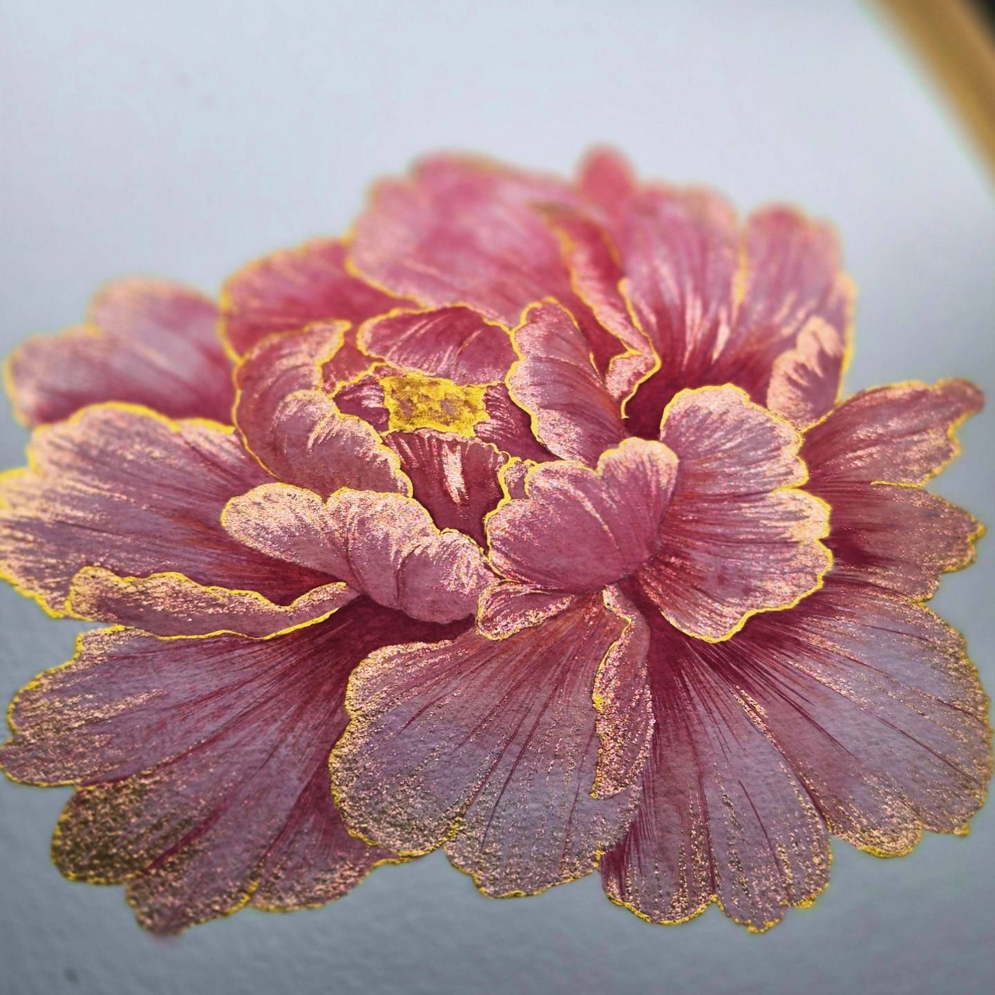 LES FLEURS ROSES et ROUGES - Aquarelle artisanale