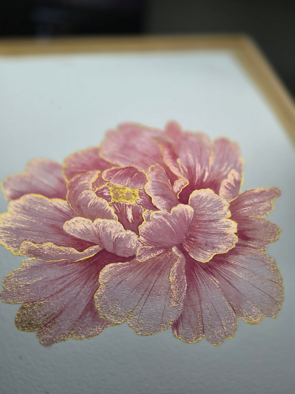 "La Pivoine dorée" Orginal - Aquarelle