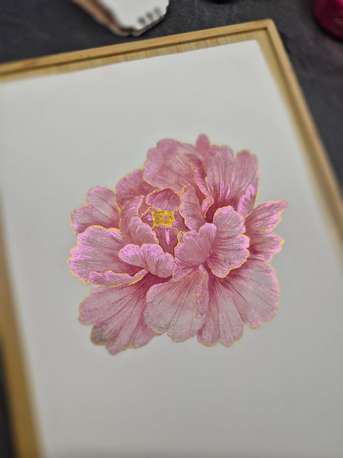 "La Pivoine dorée" Orginal - Aquarelle